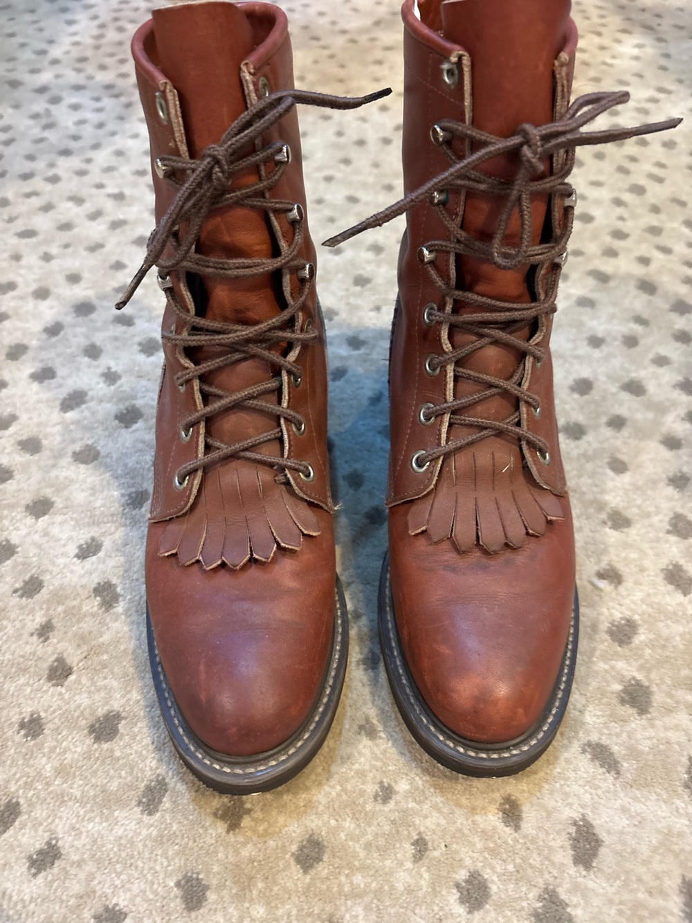 Justin lace-up roper kilte boot size 6b